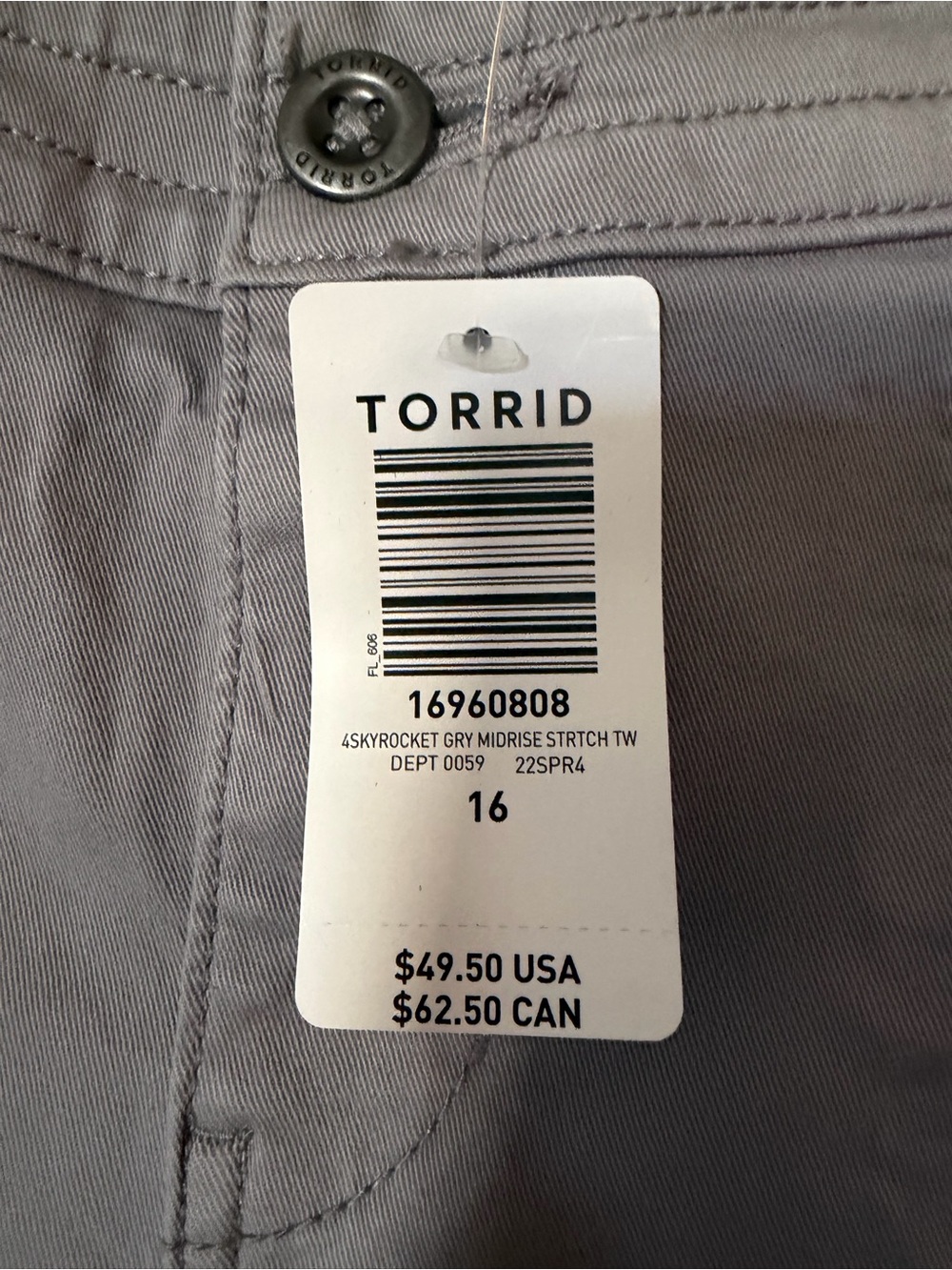 torrid gray cuffed utility shorts - Picture 2 of 3